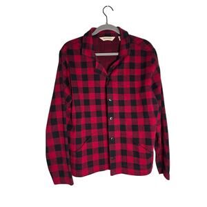 Bechamel Womens Large Flannel Red Black Plaid 100 Cotton Warm CozyCore Layering